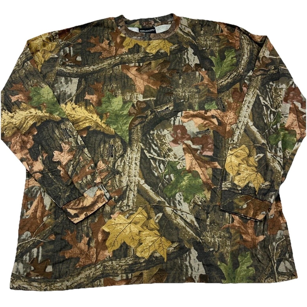 Vintage Camo Shirt Men XL Pocket Tee Advantage Timber Y2K 00s Hunt Retro Adult